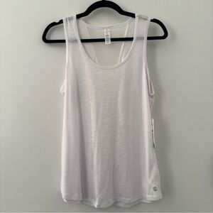 Balance Collection White Heathered Mesh Tank Top Shirt Blouse Size Small S Yoga